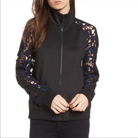 Trouve Jackets & Blazers - NWT Trouve Lace Mix Track Jacket - Size Small